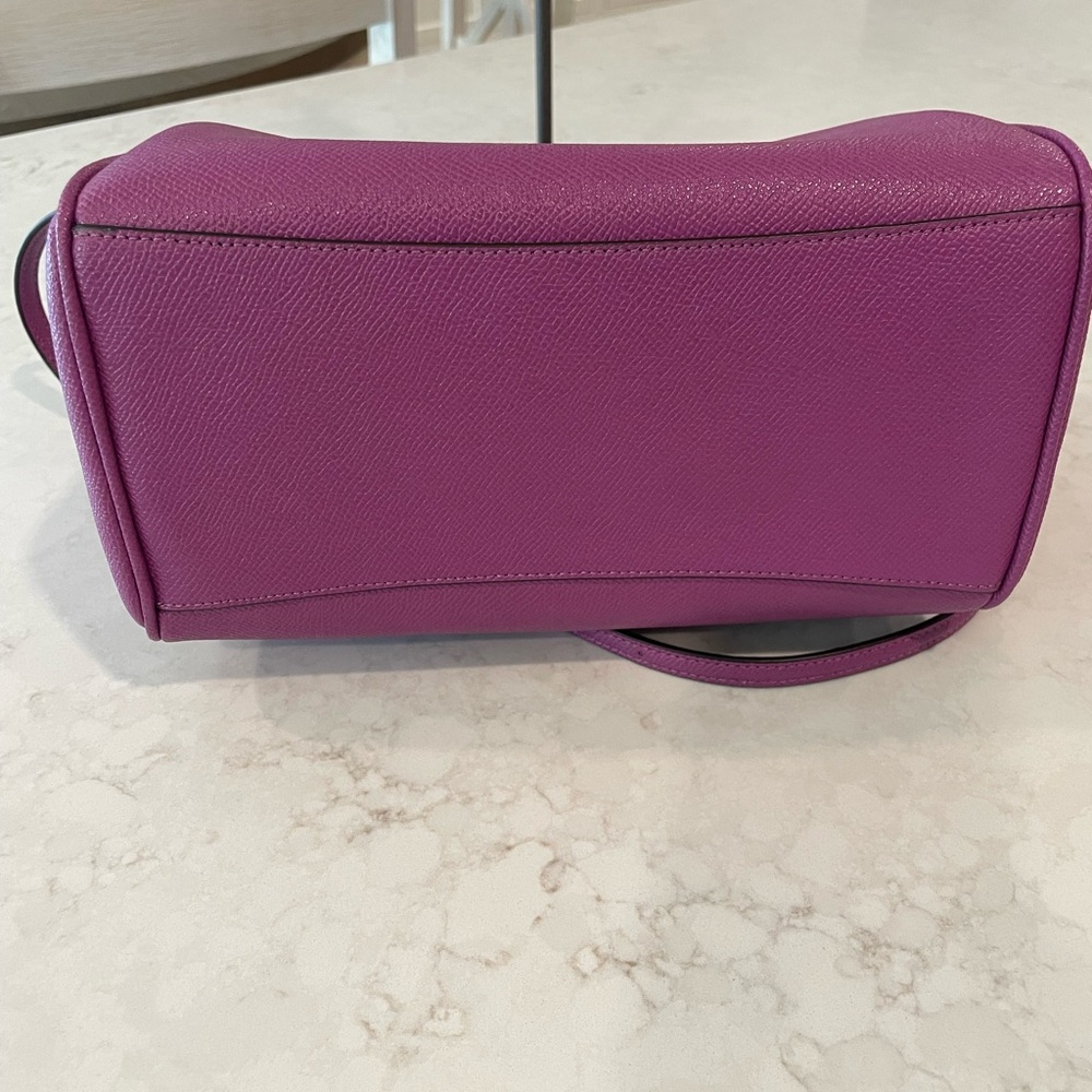 Coach Purple Mini Bennett Satchel with Textured Leather Finish New With COA - Picture 3 of 10